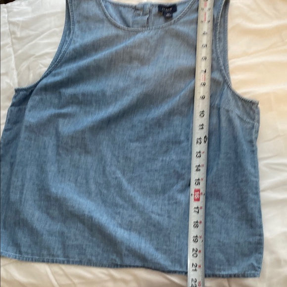 J Crew Blue Chambray Sleeveless Top - Picture 6 of 6